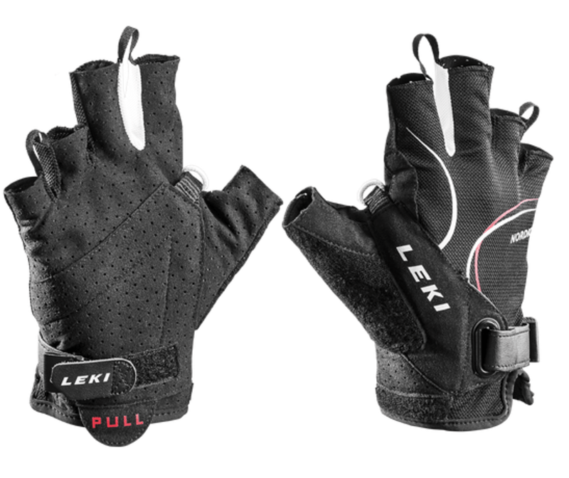 Rukavice LEKI Nordic Lite Shark Short 63690103 black-white-red