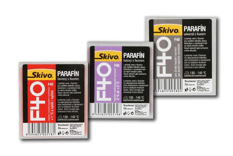 Skivo F40 parafín fialový 40 g - červený