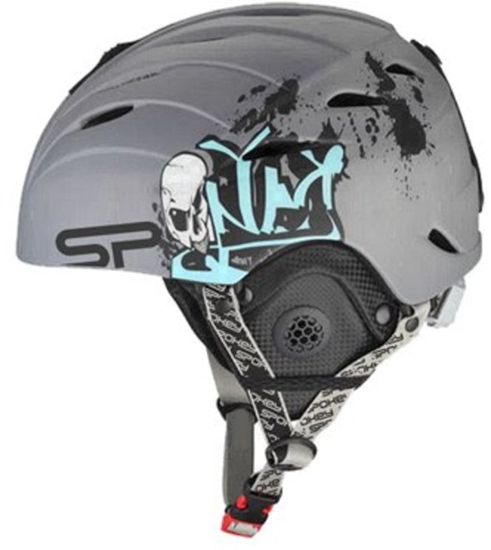 Spokey ALBERTA lyžařská přilba šedá s graffiti vel. M