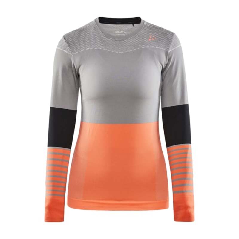 Triko CRAFT Fuseknit Comfort B 1907879-B935737 - šedá s oranžovou