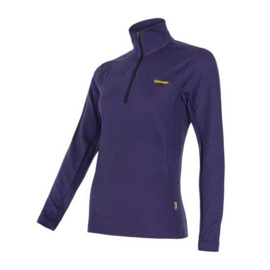 Triko krátký zip Sensor Merino Wool fialová 14200013