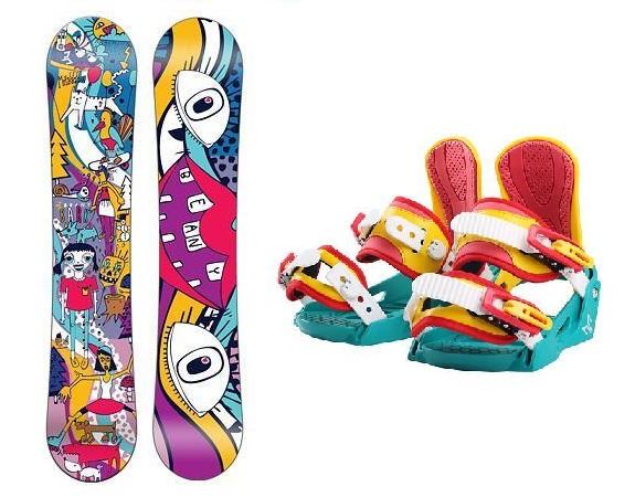 Beany Bark dětský snowboard + Beany Junior vázání - 120 cm + S - EU 32-37 (200-235mm)