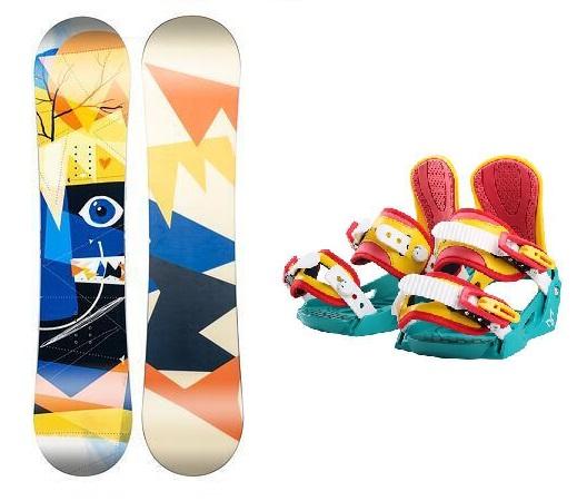 Beany Bonjour dětský snowboard + Beany Junior vázání - 125 cm + S - EU 32-37 (200-235mm)