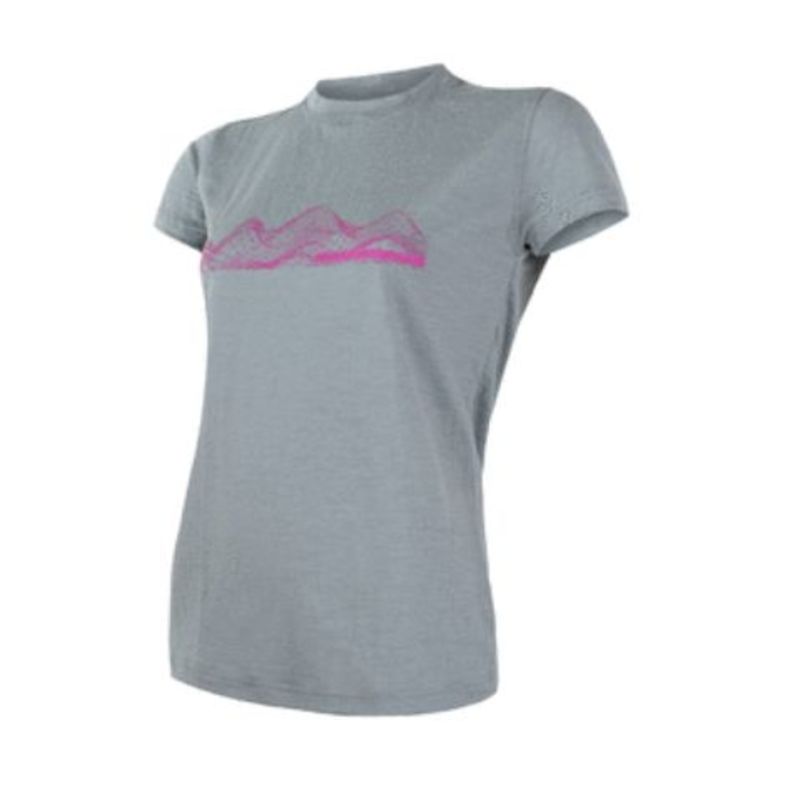 Dámské triko Sensor Merino Active PT Mountains kr.rukáv šedá 18100020