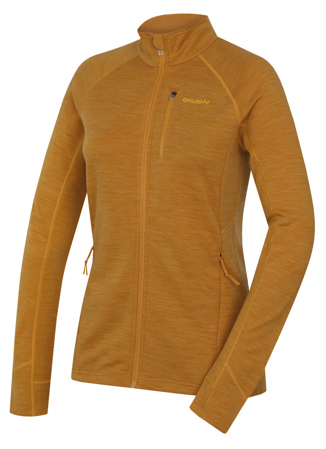 Dámská mikina z merino vlny Husky Alou L horčicová