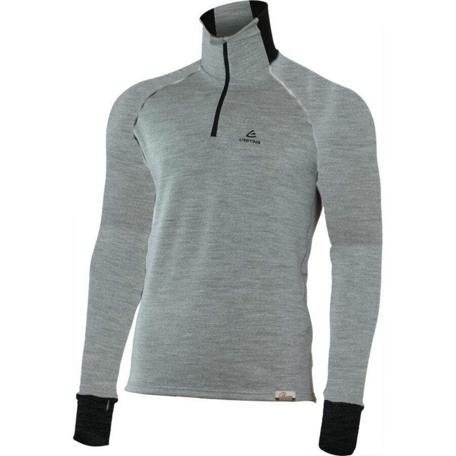 Pánská merino mikina Lasting LEO 8489 šedá